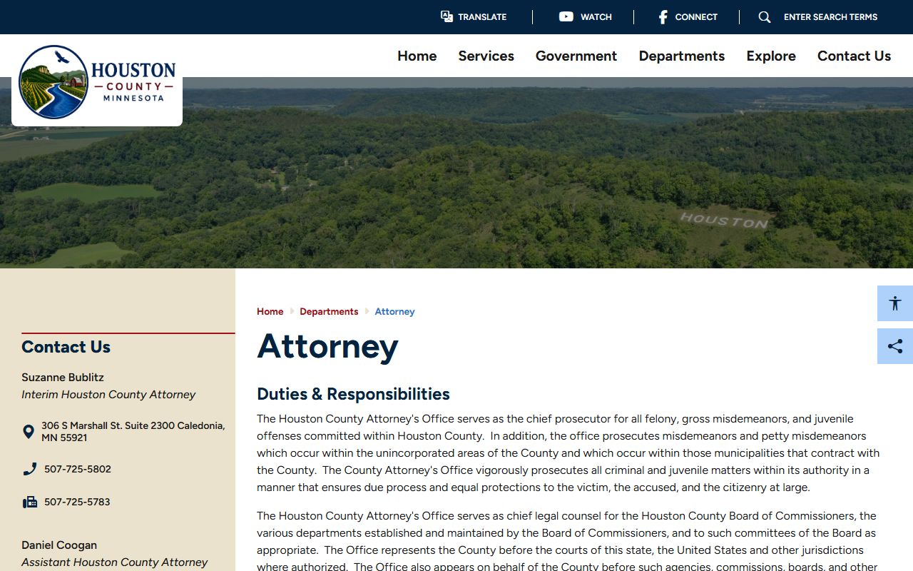 Houston County Attorney charging decision page for court records after arrest
